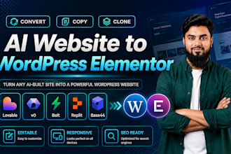 convert ai generated design to a wordpress elementor