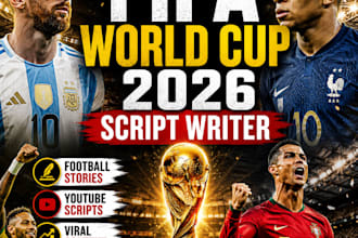 write FIFA world cup youtube scripts and football storytelling content