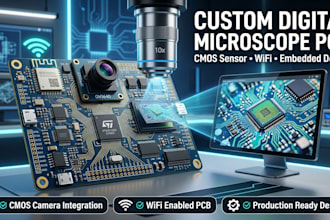 design a custom digital microscope pcb with cmos sensor and wifi