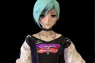 create custom game character models, 3d sculpting and anime characters
