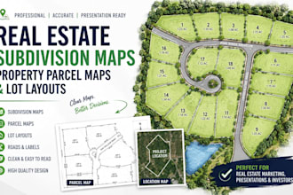 design real estate subdivision maps, property parcel maps and lot layouts