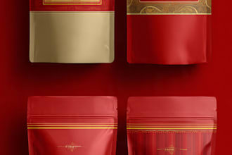 design food packaging labels and flyers
