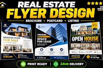 design real estate flyer brochure, property listing real estate brochure design
