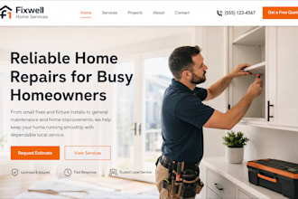 design wix handyman website home repair service business website roofing website