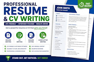 write a professional ats friendly CV resume and cover letter