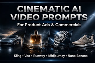 write cinematic ai video prompts for product ads and commercials