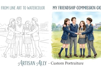 do hand drawn illustration watercolor