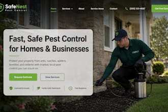 design wix pest control website exterminator business website handyman website