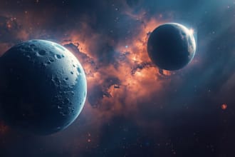 create realistic sci fi planet artwork