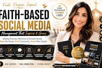be christian social media manager, youtube virtual assistant, content creator