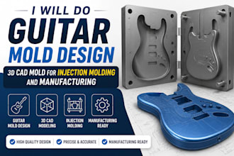 do 3d guitar mold design 3d cad mold for injection molding or manufacturing