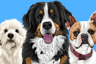 draw vector cartoon for all your pets