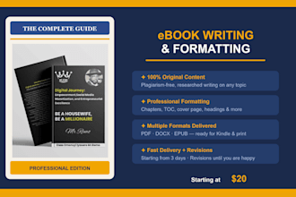 write and format a professional ebook for amazon KDP