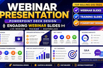 design engaging webinar slides, training and powerpoint presentations