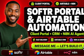airtable database softr client portal n8n ai automation airtable crm no low code