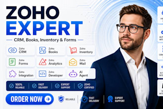 zoho CRM setup zoho one zoho campaign zoho creator, books, recruit, desk, sites