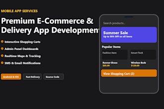 build a premium ecommerce or food delivery flutter app