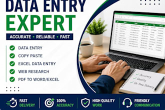 do data entry , copy paste , typing and web research