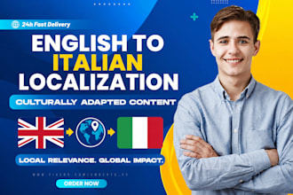 localize your app, game or website into italian or english