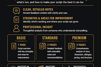 read, review, and provide feedback on your short film script