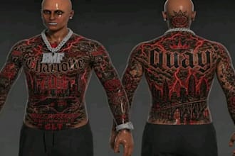 develop fivem custom ped , fivem clothing, custom tattoo, chain