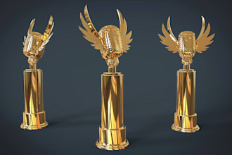 create custom 3d trophy and award design for 3d printing and cad modeling