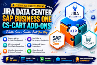 develop custom jira data center addon, sap business one addon and cs cart addon