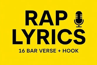 write custom rap lyrics, verse, hook, and bars fast