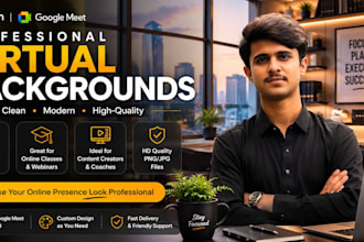 design professional zoom and google meet virtual backgrounds