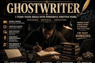 be your professional fiction ghostwriter or scriptwriter