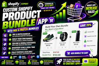 develop a custom shopify product bundle app with mix and match bundles