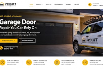 design wix garage door website repair installation emergency service website