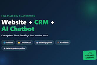 build a complete business website with CRM, booking system and ai chatbot