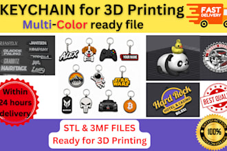 create custom keychain stl and 3mf files for 3d printing
