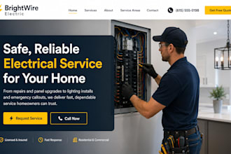 design wix electrician website local electrical service handyman website