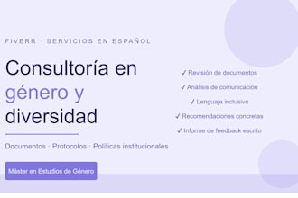 provide gender and diversity consulting in spanish