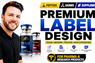 do product label peptide label, peptide vial label design and pharma packaging