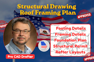 structural drawing permit plan for foundation roof framing construction permit