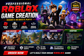 develop a full roblox game for you on roblox studio