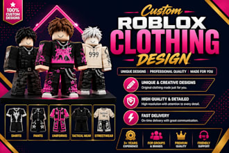 design custom roblox clothing, shirts, pants, outfits and roblox uniform