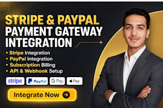 integrate stripe, paypal and any payment gateway into your website