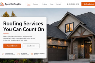 design wix roofing website contractor repair service website hvac website