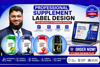 do supplement label design, product label, cbd hemp label or bottle label design