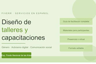 design a gender or activism workshop in spanish