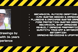 do hvac, plumbing, fire protection calculation and drawings
