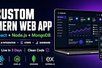 build a custom mern web app with ai and dashboard