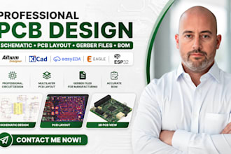 design professional pcb layout, schematic, electronics circuit and 3d cad model