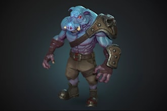 do 3d stylized character model and 3d character modeling for unity unreal engine