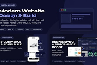 build a custom website in react, and tailwind CSS