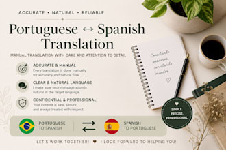 translate portuguese to spanish and spanish to portuguese